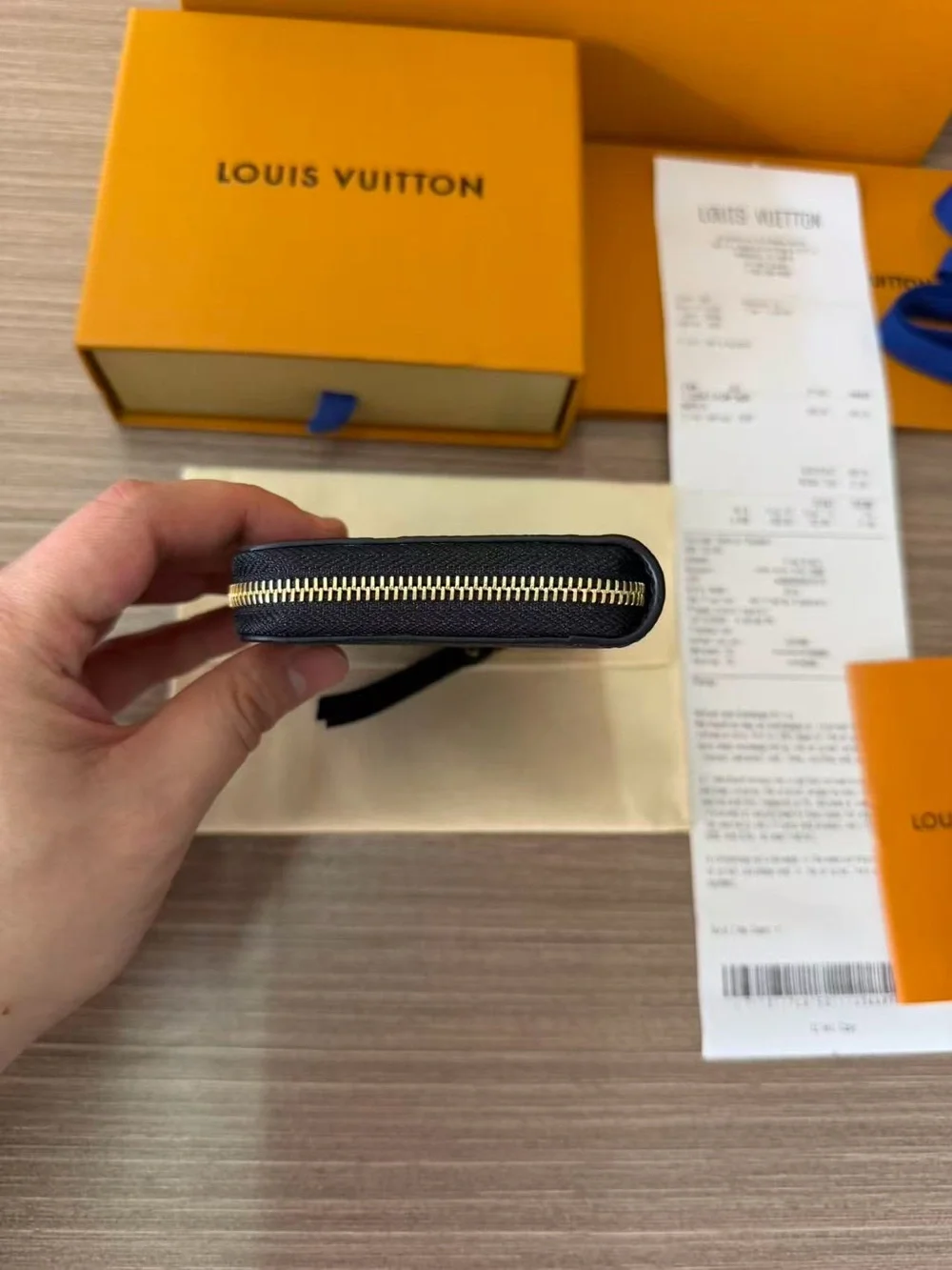 Louis Vuitton Black Embossed Monogram Zip Wallet